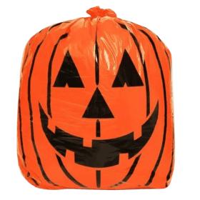 Orange 55-gallon pumpkin Halloween trash bag